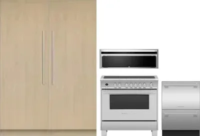 5 Piece Package Includes Refrigerator, Freezer, Range, Hood And Dishwasher